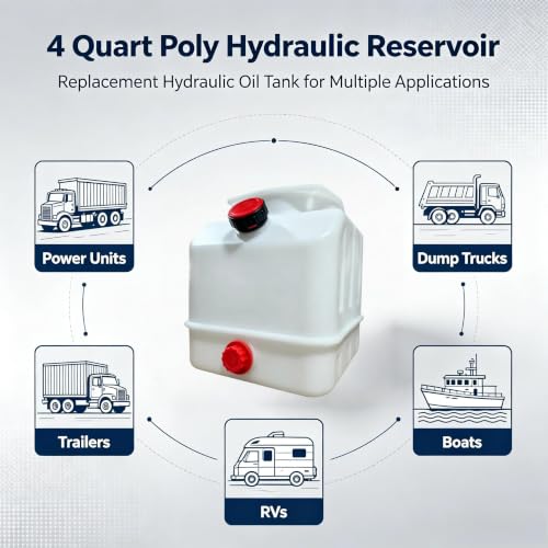 4 Quart Poly Power Unit Fluid Reservoir Tank - size: 4 Quart