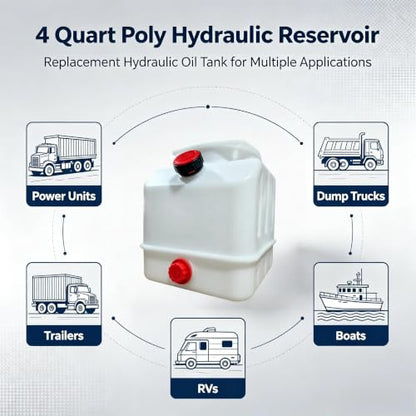 4 Quart Poly Power Unit Fluid Reservoir Tank - size: 4 Quart