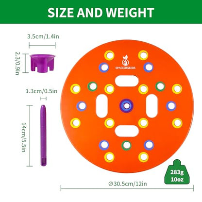 Round Seed Planting & Spacing Template for Grow Bags & Container Gardening