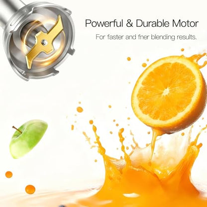 MEGAWISE Immersion Hand Blender, 800W DC Motor, Variable Speed Control - color: Black
