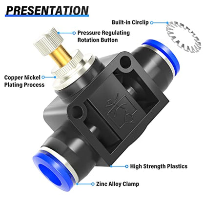 TAILONZ 6mm SCF-6 Flow Control Valve 1pcs - size: 6mm/Blue/1PCS