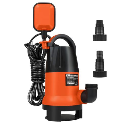 Prostormer 1HP 3700GPH Submersible Sump Pump with Automatic Float Switch - color: Orange