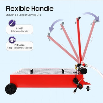 20 Gallon Oil Drain Pan with 120W Electric Pump & 8 Ft Hose Low Profile Oil Drain Tank Oil Drain Cart with Foldable T-Handle, Oil Change Pan for Car, SUV, Truck - size: C-20 Gallon Oil Drain Pan 120W Electric Pump