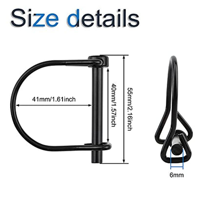INCREWAY 10pcs Wire Lock Pin, 1/4" Heavy Duty Safety Coupler Shaft Locking Pin Hitch Pto Pin Round Loop Wire Lock Trailers Pin for Farm Lawn Garden (Pack of 2) - size: 10 PCS (Pack of 2)