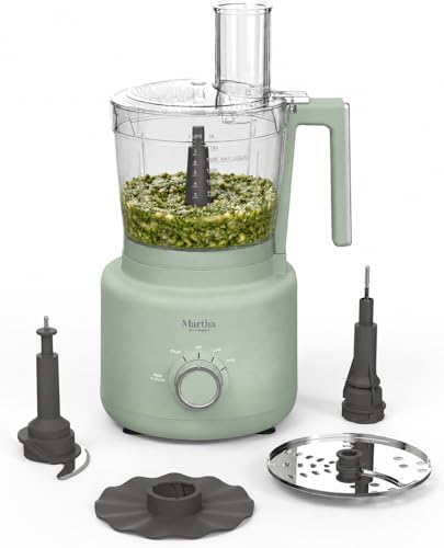 Martha Stewart 10 Cup Food Processor & Electric Chopper, One Touch Pulse - color: Honeydew Green