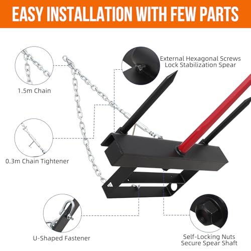 4000 Lb Hay Bale Spear Attachment for Skid Steer/Tractor Loader Bucket