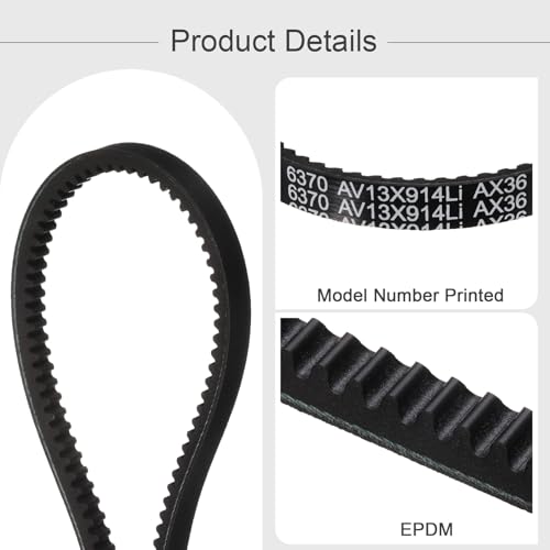 uxcell AX36 EPDM V-Belt,Industrial Rubber V Belt 1/2" Wd x 36" Inside Circ - size: AX36
