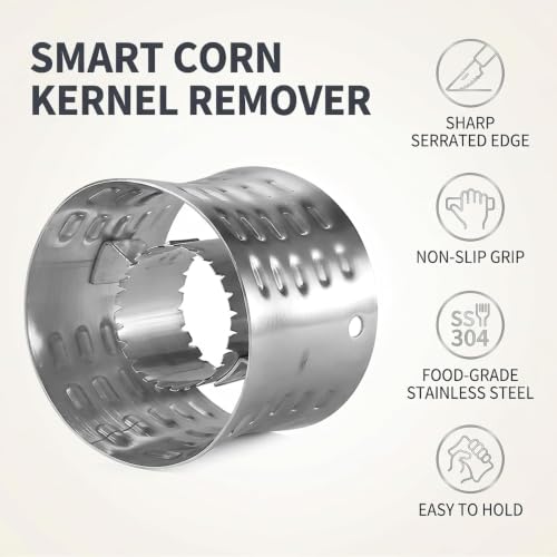 Silvercorn Premium Stainless Steel Corn Thresher Stripper & Peeler - Magic Corn On The Cob Removal Tool