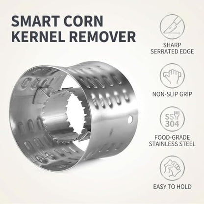 Silvercorn Premium Stainless Steel Corn Thresher Stripper & Peeler - Magic Corn On The Cob Removal Tool