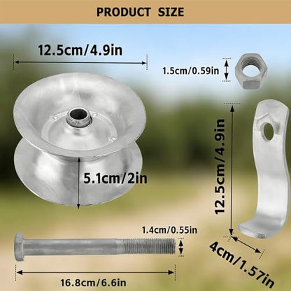 Sliding Gate Rollers 5" Heavy Duty Galvanized Steel Track Roller
