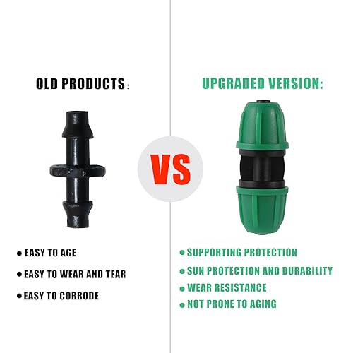 25Pcs 1/4 inch Drip Irrigation Coupling Fittings,Green - color: Green-Coupling