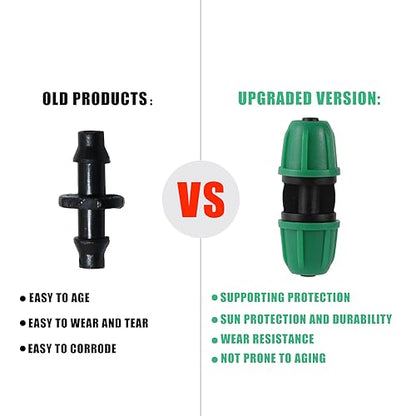 25Pcs 1/4 inch Drip Irrigation Coupling Fittings,Green - color: Green-Coupling