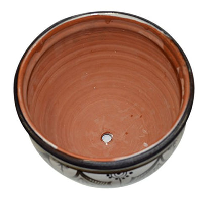 Flower Pot Moroccan Spanish Garden Drain Hole Ceramic Planter Handmade