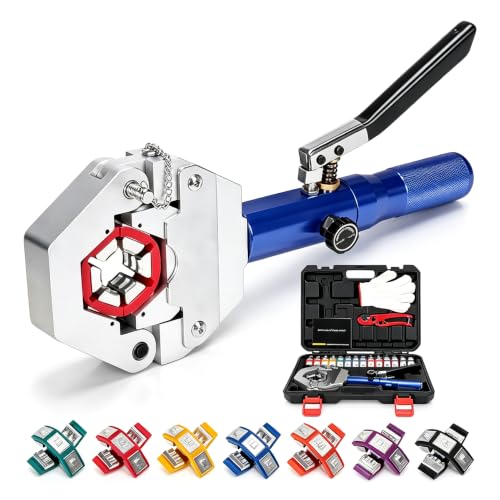 Hydraulic AC Hose Crimper Kit with 7 Snap-On Dies - color: Blue