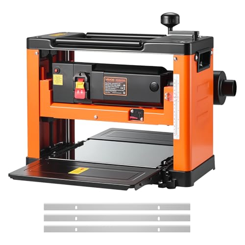 VEVOR 13-Inch Thickness Planer Three-Blade Power Benchtop Planer 2000W - color: Single Speed 3 Blade
