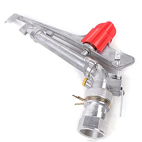 360° Irrigation Spray Impact Gun Adjustable Impact Area Water Irrigation Spray Tool Kit for Garden Agricultural, Horticultural, Industrial, Farms, Orchards, (Interface Diameter: 1.5inch) - color: Interface Diameter: 1.5inch/ Silver Red
