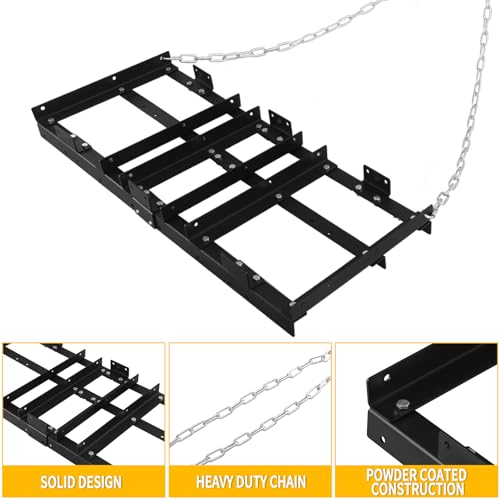 4FT Heavy Duty Drag Harrow Driveway Grader Power Rake - size: 4FT