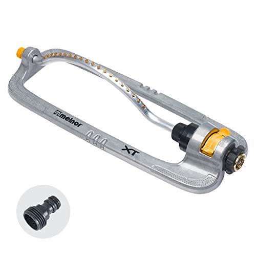 Melnor 65118-AMZ XT Metal Turbo Oscillating Sprinkler with QuickConnect Product Adapter Amazon Bundle, 4000 sq. ft. Coverage - size: 1-Way Adjustable, style: Metal Base