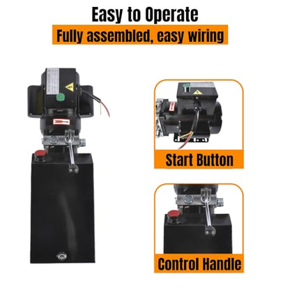 3.5 Gal/14 Quart Hydraulic Power Unit, 2.2kw 220V Single-Acting