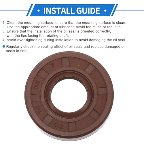 Universal Oil Seal TC Double Lip W Steel Spring Seal Ring Rotary Shaft Seal 15x35x7mm High Pressure FKM Rubber Brown 2 Pcs - size: 15x35x7mm
