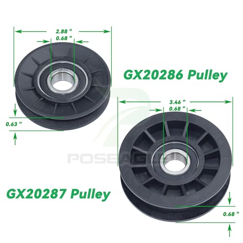 GX20286 and GX20287 Idler Pulleys with UC30568 Belt for D140 Decks - color: A9 1xGX20286+1xGX20287+1/2x89 Belt