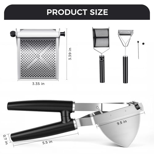 Potato Ricer Stainless Steel, Heavy Duty Potato Masher Dishwasher Safe