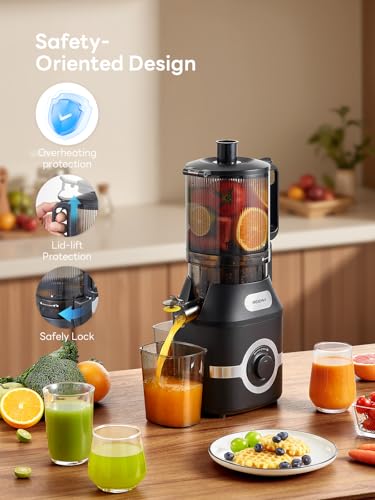 Reemix Juicer Machine with Large Feed Chute, Slow Masticating juicer