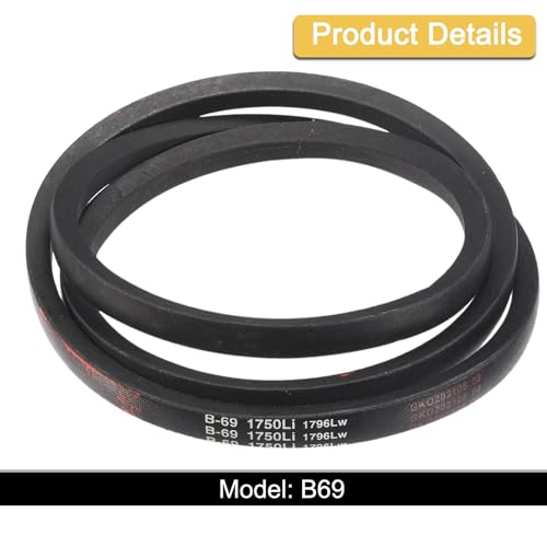 uxcell 3 Pack B69 Classic V-Belt, 72" Outside Circumference, Black, Industrial Rubber V-Belt - size: B69
