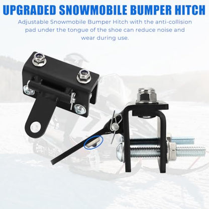 Upgraded Universal Snowmobile Bumper Sled Trailer Hitch Tow Hitch