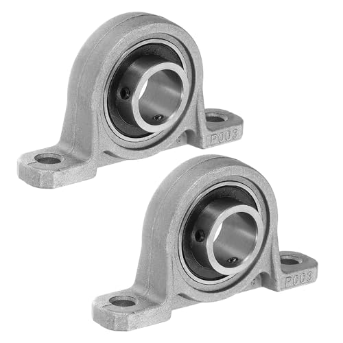 PATIKIL Pillow Block Bearing 11/16" / 17mm Bore, 2 Pcs Vertical Zinc Alloy Steel Mounted Flange Pillow Block Self Alignment Insert Bearings Bore Ball Housing for Machinery Power - size: 11/16"
