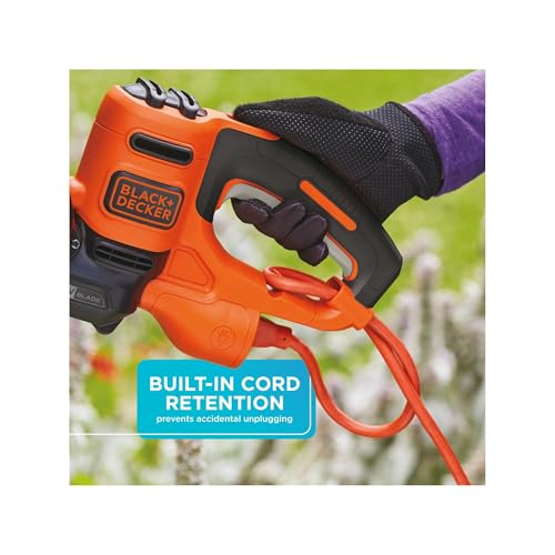 BLACK+DECKER Hedge Trimmer with Saw, 20-Inch, Lightweight and Compact Design, Full Wraparound Handle, Corded (BEHTS300)