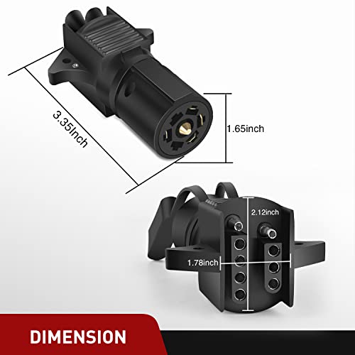 Nilight 7 Pin Round to 4-Way 5-Pin Flat Blade Light Adapter - color: 7Pin to 4&5Pin Trailer Adapter