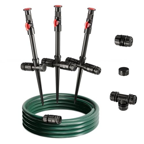 Flexible Sprinkler System, Above Ground DIY Irrigation Kit - color: 3Pack+30Ft
