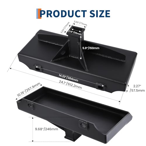 Mini Skid Steer Attachment Plate with 2" Receiver Compatible with Boxer Ramrod Toro Dingo Ditch Witch Finn Thomas,Black