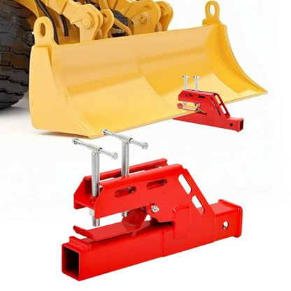 Clamp on Tractor Bucket Trailer Hitch Attachment Red 1PC - color: red
