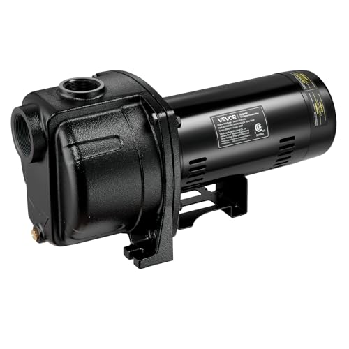 VEVOR 1.5 HP Shallow Well Jet Pump, AC 115/230 Volt, 4250 GPH Dual Voltage Cast Iron Well Jet Pump, with 108 ft Max Head Lift, Easy Voltage Switching, for Garden Irrigation, Lawn Sprinkler System - style: 1.5 HP