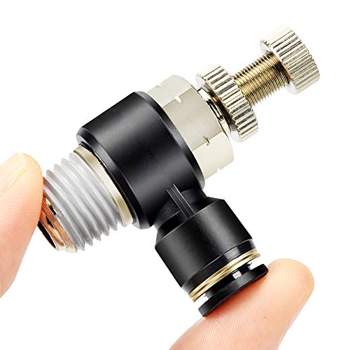 TAILONZ 3/8" x 1/8" NPT SL-3/8-N1 Elbow Flow Control Valve 3pcs - size: 3/8"OD1/8"NPT