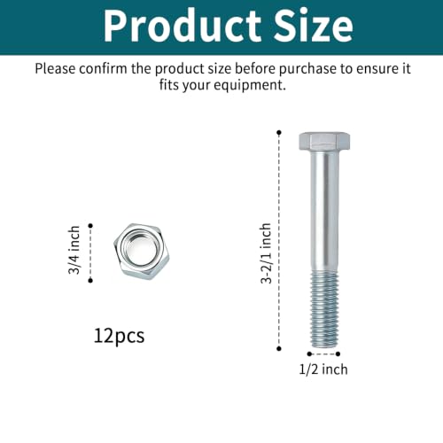 Grade 5 Shear Bolts Compatible with Rotary Cutters & Bush Hog 12 Pcs