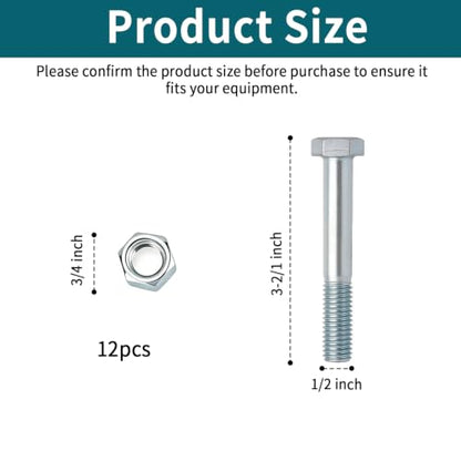 Grade 5 Shear Bolts Compatible with Rotary Cutters & Bush Hog 12 Pcs