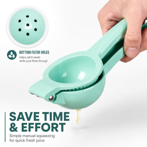 Manual Juicer Citrus Lemon Squeezer, Fruit Juicer Lime Press Metal, Professional Hand Juicer Kitchen Tool - color: Seafoam