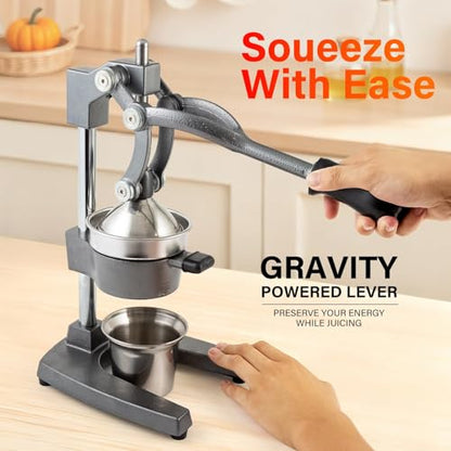 Manual Cast Iron Juicer, Gray Lemon Citrus Squeezer - color: Gray