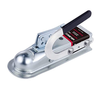 NBJINGYI Straight Trailer Coupler for 2" Ball and 2" Channel 3500 lbs - size: BALL 2", CHANNEL 2" 3500LBS with handle