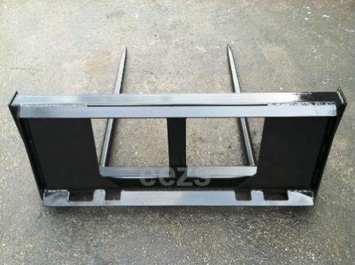 Skid Steer Attachment, 2 x 39" Hay Bale Spear, Rated 3000 LB, Quick Attach - size: 2 x 39"