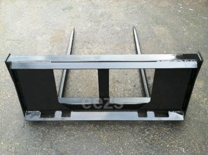 Skid Steer Attachment, 2 x 43" Hay Bale Spear, Rated 3000 LB, Quick Attach - size: 2 x 43"