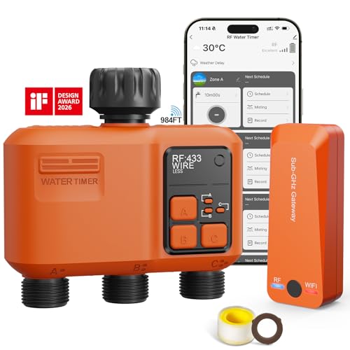 Smart WiFi Sprinkler Timer 3 Zone, Water Timer for Garden Hose Irrigation - style: 3 Outlet