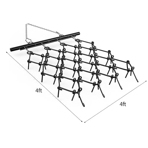 YINTATECH 4x4ft Chain Drag Harrow for ATV, 1/2in Tines, Heavy Duty 60M2Si