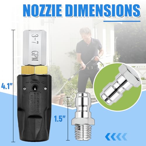 Adjustable Downstream Soft Wash Nozzle, for Pressure Washer 3-7 GPM