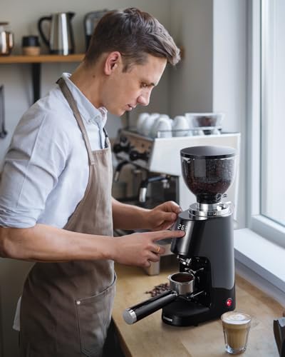 SHARDOR 64mm Flat Burr Coffee Grinder, 100 Settings, Anti-Static, Black - color: Black