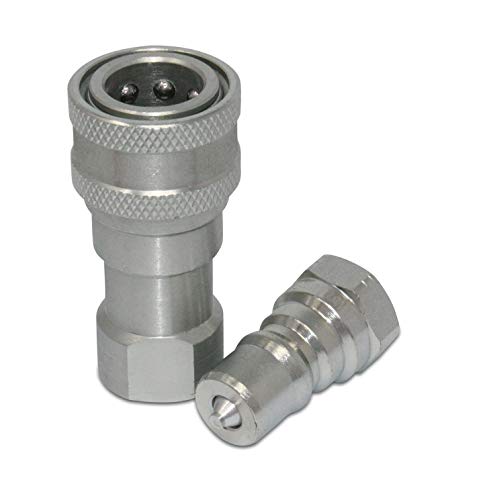 Kubota 7J612-66323 K2581-66220 Replacement Hydraulic Quick Coupler Set, 1/4” NPT - size: 1/4 inch