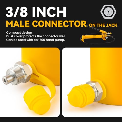 NEWTRY 30T Long Stroke Hydraulic Ram Jack, 6" Porta Power with Auto Retract - size: 30T